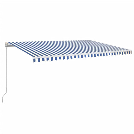 Markis manuellt infällbar 500x350 cm blå och vit