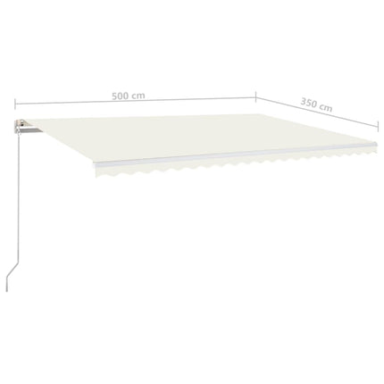 Markis manuellt infällbar 500x350 cm gräddvit