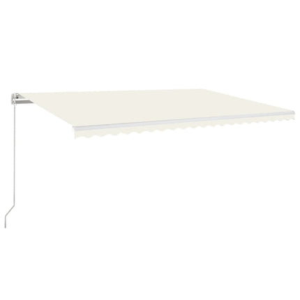 Markis manuellt infällbar med LED 500x350 cm gräddvit