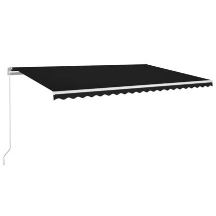 Markis manuellt infällbar med LED 500x350 cm antracit