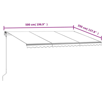 Markis automatiskt infällbar 500x350 cm gräddvit