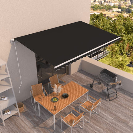 Markis automatiskt infällbar 500x350 cm antracit