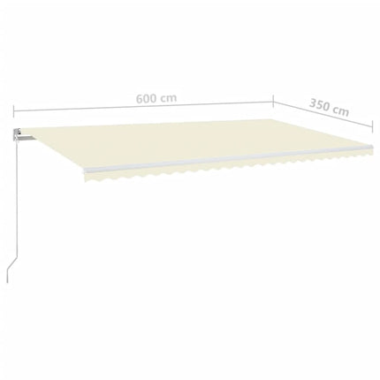 Markis manuellt infällbar 600x350 cm gräddvit