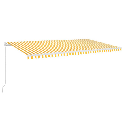Markis manuellt infällbar 600x350 cm gul och vit