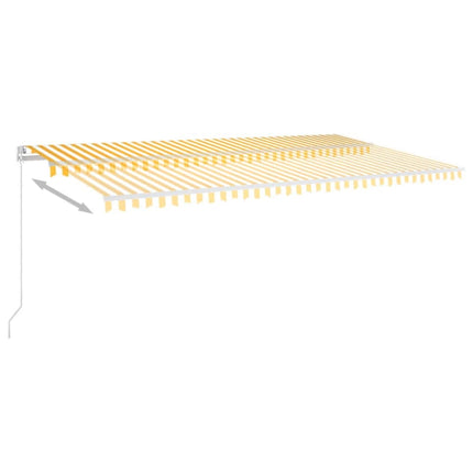 Markis manuellt infällbar 600x350 cm gul och vit