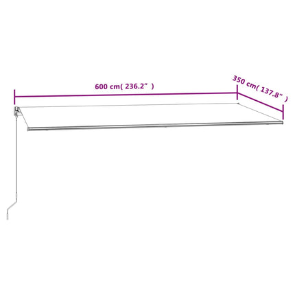Automatisk markis 600x350 cm antracit