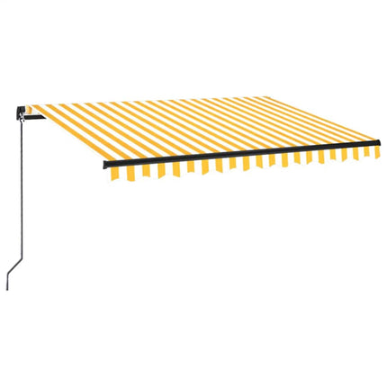 Markis manuellt infällbar 350x250 cm gul och vit