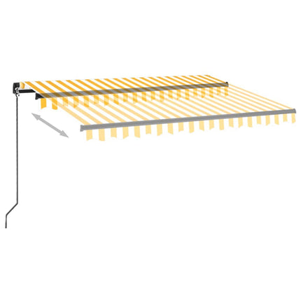 Markis manuellt infällbar med LED 350x250 cm gul och vit