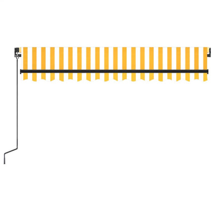 Markis manuellt infällbar med LED 350x250 cm gul och vit