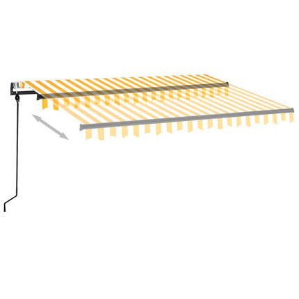Automatisk markis 350x250 cm gul och vit