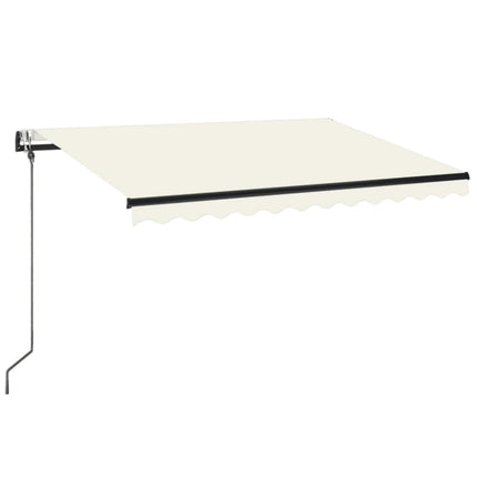 Automatisk markis med vindsensor & LED 350x250 cm gräddvit