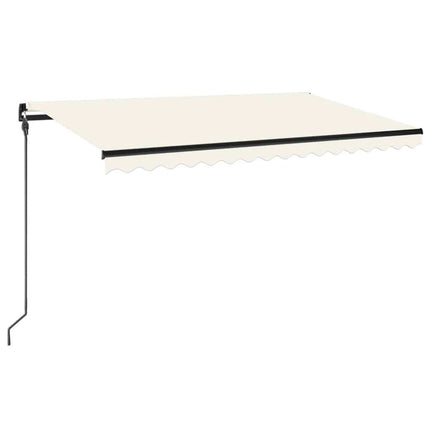 Markis manuellt infällbar med LED 450x300 cm gräddvit