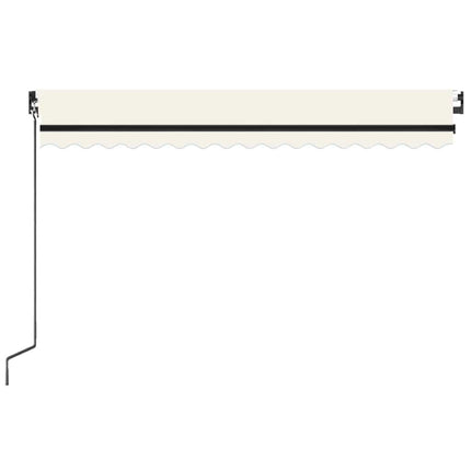 Markis manuellt infällbar med LED 450x300 cm gräddvit
