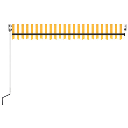 Markis automatiskt infällbar 450x300 cm gul och vit