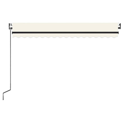 Automatisk markis med vindsensor & LED 450x300 cm gräddvit