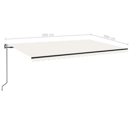Automatisk markis 500x300 cm gräddvit