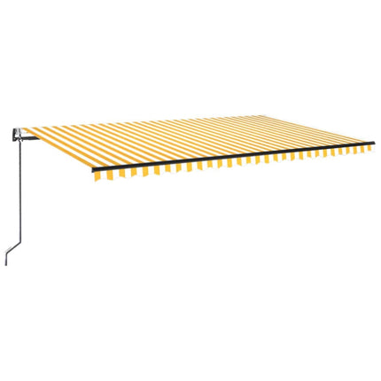 Markis automatiskt infällbar 500x300 cm gul och vit