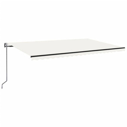 Automatisk markis med vindsensor & LED 500x300 cm gräddvit