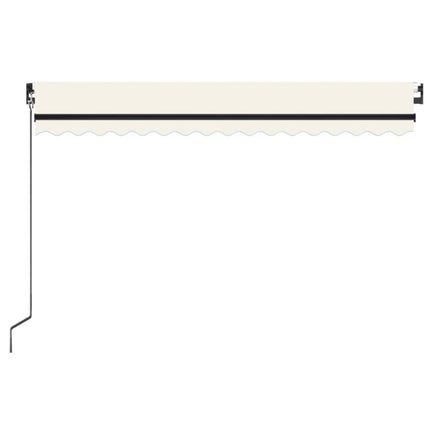 Markis manuellt infällbar med LED 400x350 cm gräddvit