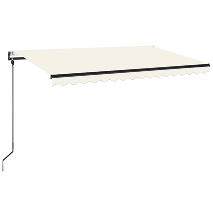 Automatisk markis med vindsensor & LED 400x350 cm gräddvit
