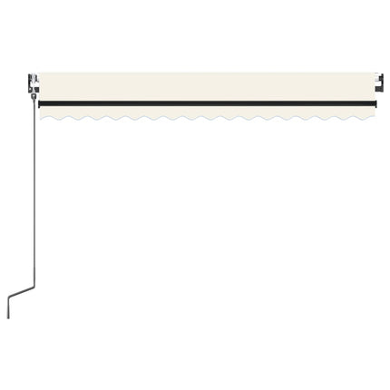Automatisk markis med vindsensor & LED 400x350 cm gräddvit