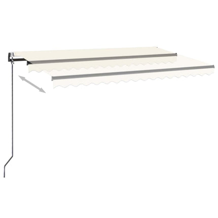 Automatisk markis med vindsensor & LED 400x350 cm gräddvit
