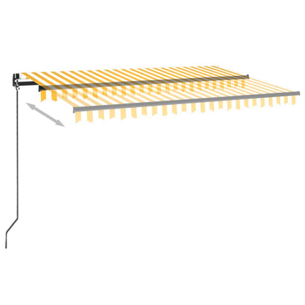 Markis manuellt infällbar 450x350 cm gul och vit