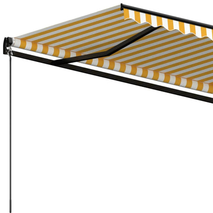 Markis manuellt infällbar 450x350 cm gul och vit