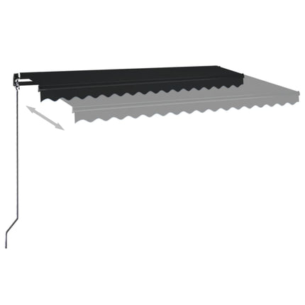 Markis manuellt infällbar med LED 450x350 cm antracit