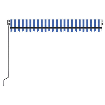 Markis automatiskt infällbar 450x350 cm blå och vit