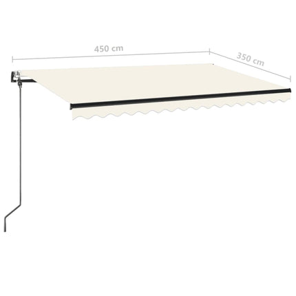 Markis automatiskt infällbar 450x350 cm gräddvit