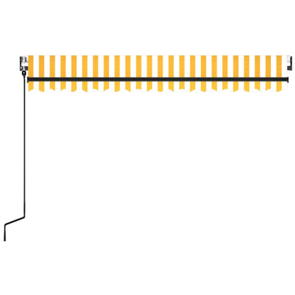 Markis automatiskt infällbar 450x350 cm gul och vit