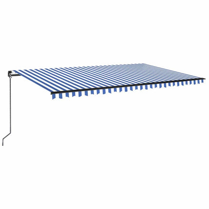 Markis manuellt infällbar 500x350 cm blå och vit