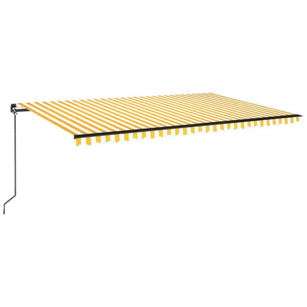 Markis manuellt infällbar 500x350 cm gul och vit