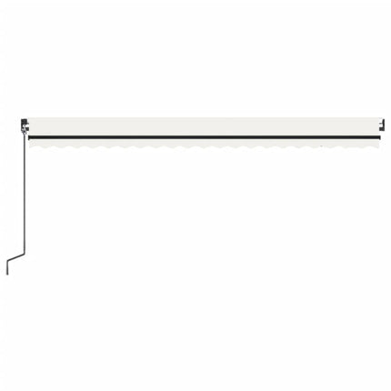 Markis manuellt infällbar med LED 500x350 cm gräddvit