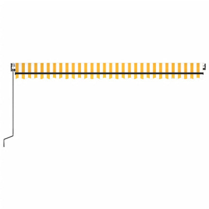 Markis automatiskt infällbar 500x350 cm gul och vit