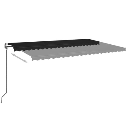 Automatisk markis med vindsensor & LED 500x350 cm antracit