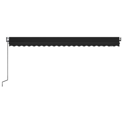 Automatisk markis med vindsensor & LED 500x350 cm antracit