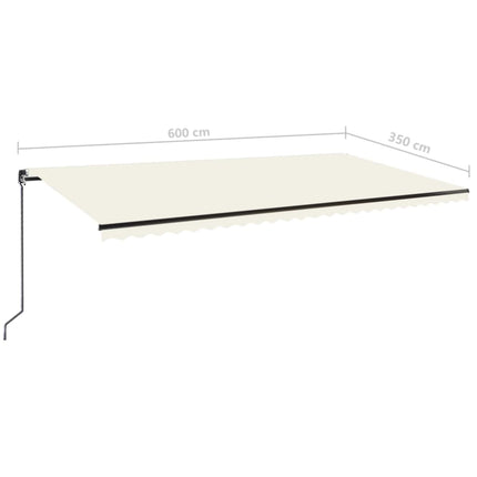 Markis manuellt infällbar 600x350 cm gräddvit