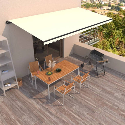 Markis manuellt infällbar 600x350 cm gräddvit