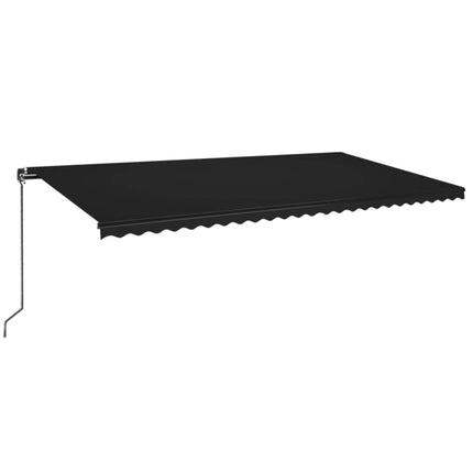 Markis manuellt infällbar med LED 600x350 cm antracit