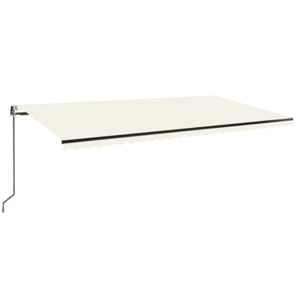 Automatisk markis med vindsensor & LED 600x350 cm gräddvit