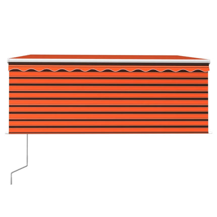 Automatiserad markis med rullgardin 3x2,5 m orange och brun