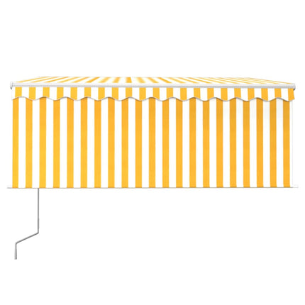 Automatiserad markis vindsensor rullgardin LED 3x2,5m gul/vit