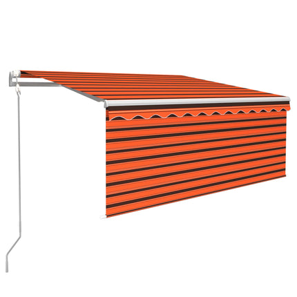 Automatisk markis vindsensor rullgardin LED 3x2,5m orange/brun