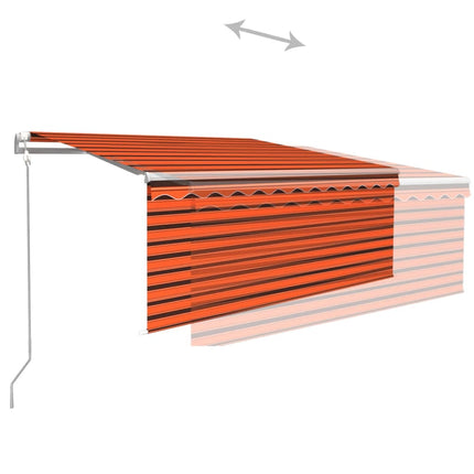 Automatisk markis vindsensor rullgardin LED 3x2,5m orange/brun