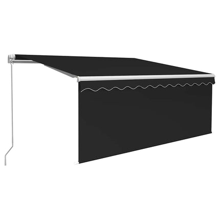 Manuell infällbar markis med rullgardin&LED 3,5x2,5m antracit