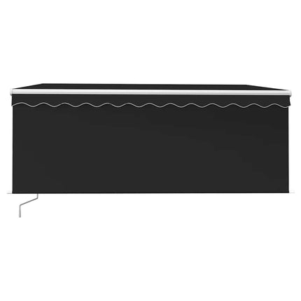 Manuell infällbar markis med rullgardin&LED 3,5x2,5m antracit