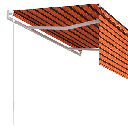 Automatisk infällbar markis rullgardin 3,5x2,5m orange och brun