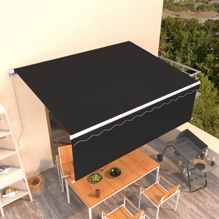 Manuell markis med rullgardin 4x3m antracit